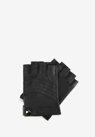 Mănuși de piele fără degete pentru bărbați, negru, 46-6-390-1-M, Fotografie 1