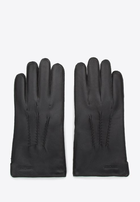 Mănuși de piele pentru bărbați cu creponări, negru, 44-6A-002-1-XS, Fotografie 2