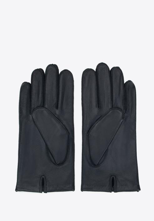 Mănuși de piele pentru bărbați cu cusături decorative, negru, 39-6A-018-1-XS, Fotografie 2