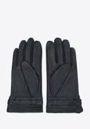 Mănuși de piele pentru bărbați cu închidere cu capse, negru, 45-6A-016-5-M, Fotografie 2