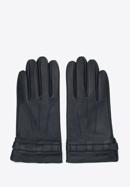 Mănuși de piele pentru bărbați cu închidere cu capse, negru, 45-6A-016-5-M, Fotografie 3