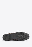 Mocasini de damă din piele întoarsă cu model tip panteră, negru - maro, 95-D-103-1-40, Fotografie 6