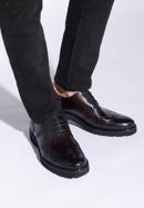 Pantofi bărbătești din piele bicoloră pe talpă ușoară, negru - maro, 96-M-700-4N-42, Fotografie 15