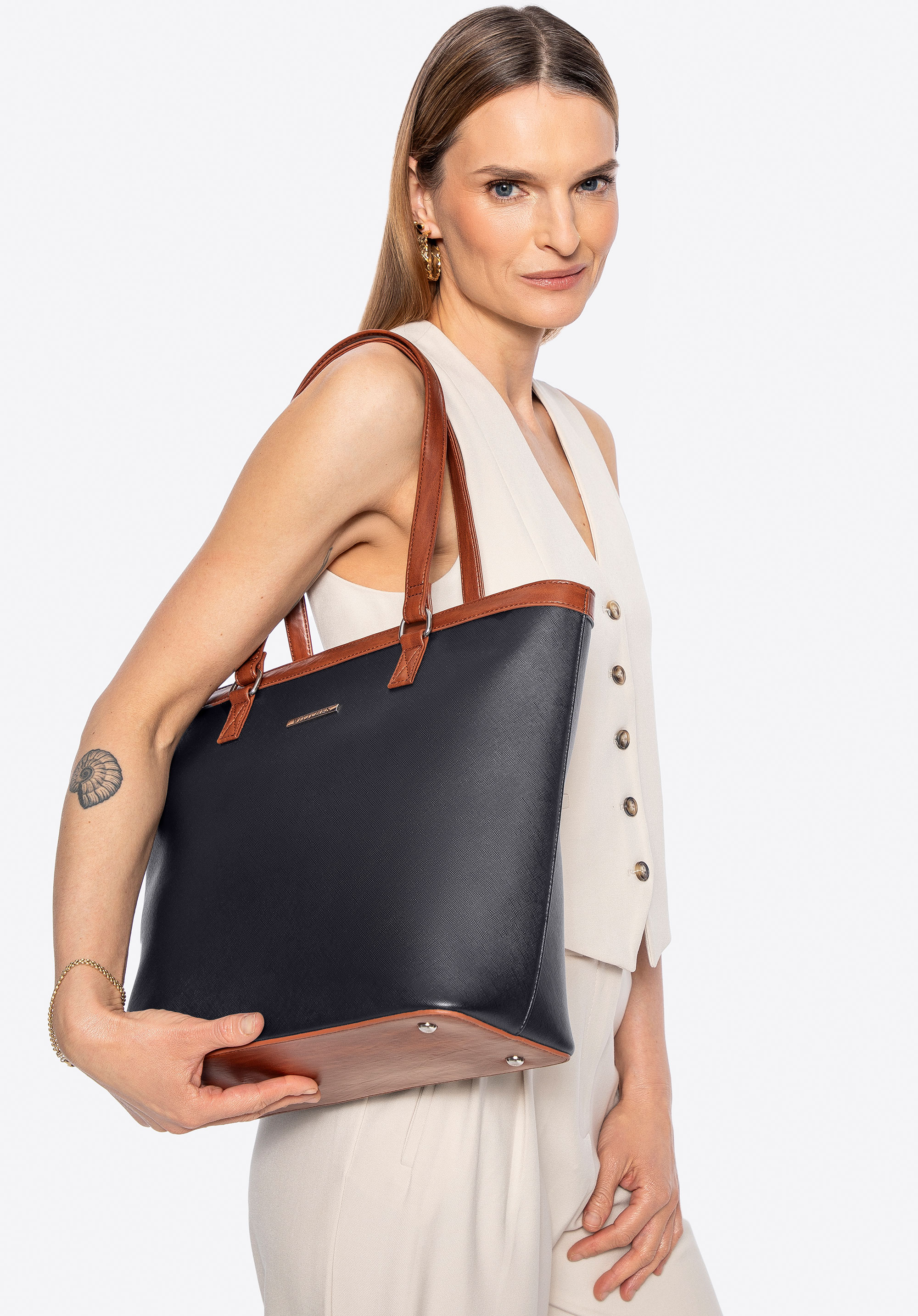 Sac, negru - maro, 100-4Y-005-1S, Fotografie 1