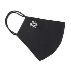 Mască din bumbac profilată cu monogramă albă, negru, MASECZKA-4L, Fotografie 1