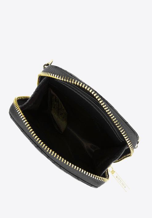 Mini geanta din piele matlasată, negru, 95-2E-663-1, Fotografie 3