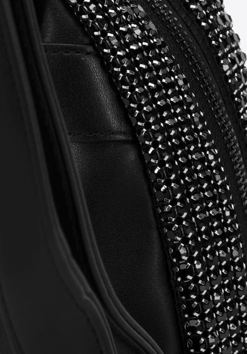 Mini rucsac cu strasuri, negru, 98-4Y-022-1, Fotografie 4