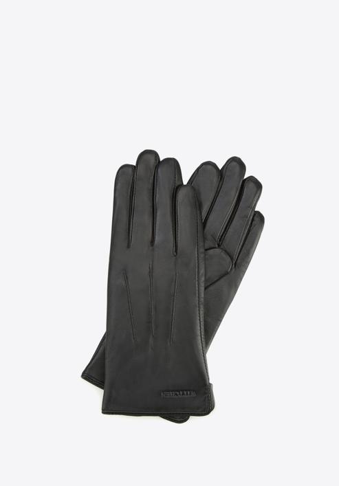 Mănuși de piele de damă cu cusături verticale, negru, 39-6L-202-1-X, Fotografie 1