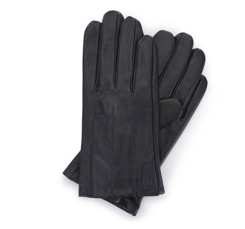 Mănuși pentru bărbați din piele netedă, negru, 45-6-457-B-S, Fotografie 1