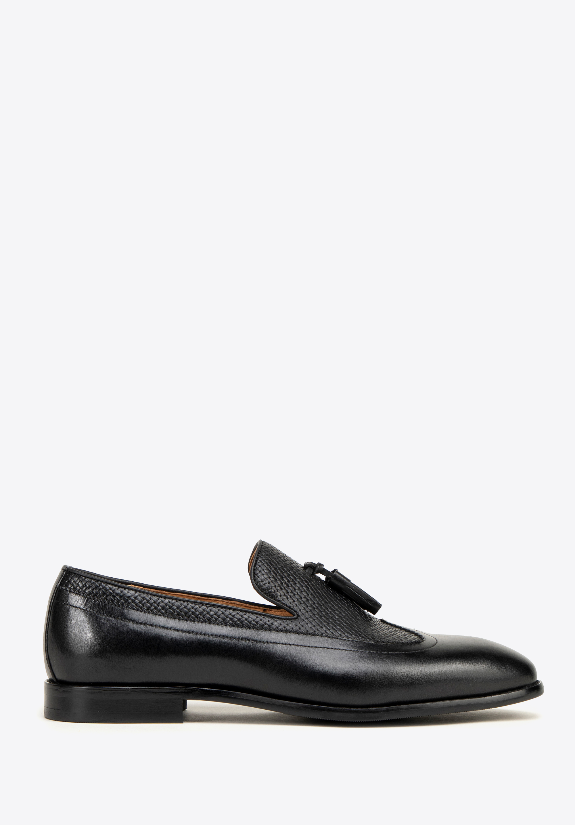 Mocasini pentru bărbaţi cu ciucuri decorative, negru, 99-M-300-1-44, Fotografie 1