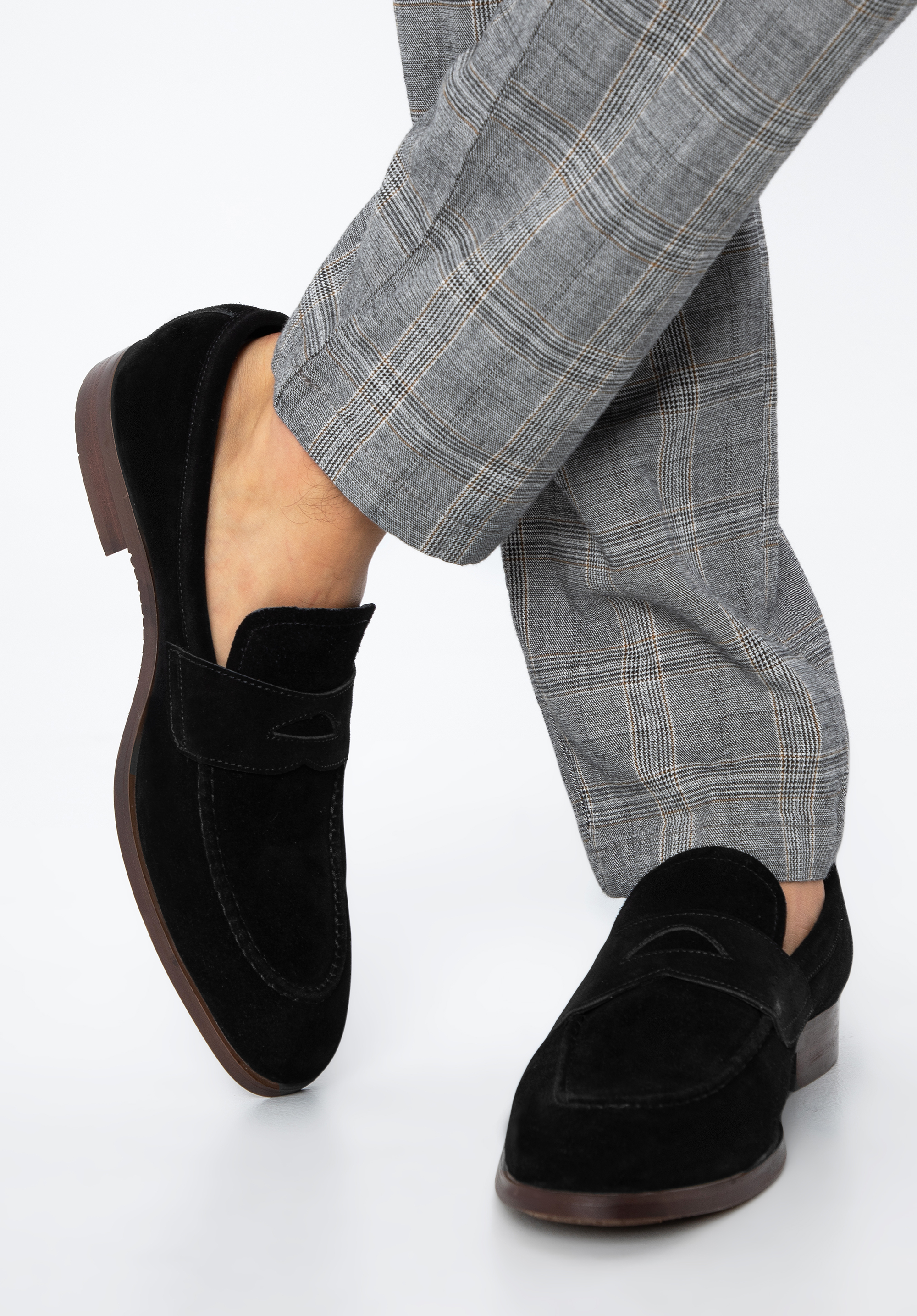 Mocasini de bărbați din piele de căprioară penny clasic
