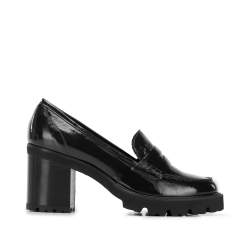 Pantofi cu platformă din piele întoarsă, negru, 96-D-105-1-35, Fotografie 1
