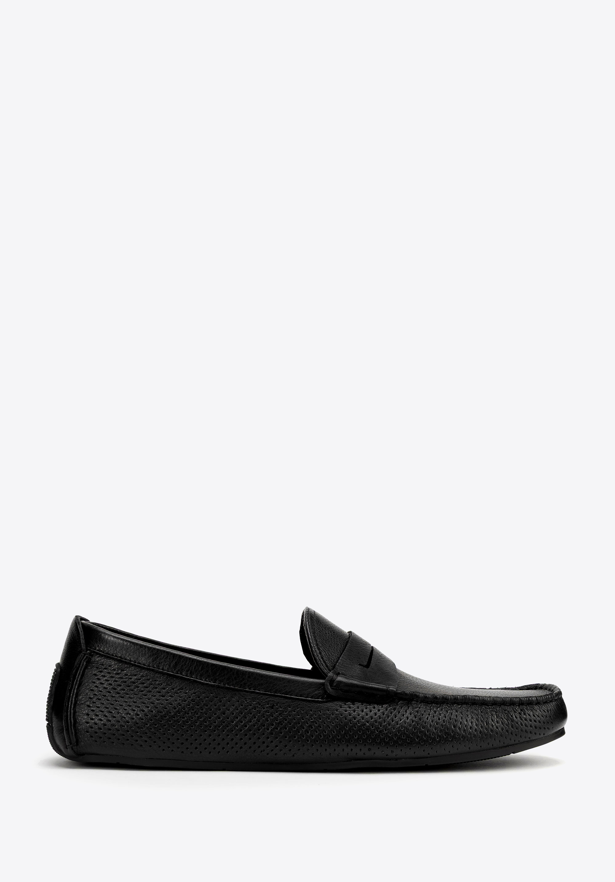 Mocasini slip-on din piele pentru bărbaţi, negru, 100-M-504-1-45, Fotografie 1