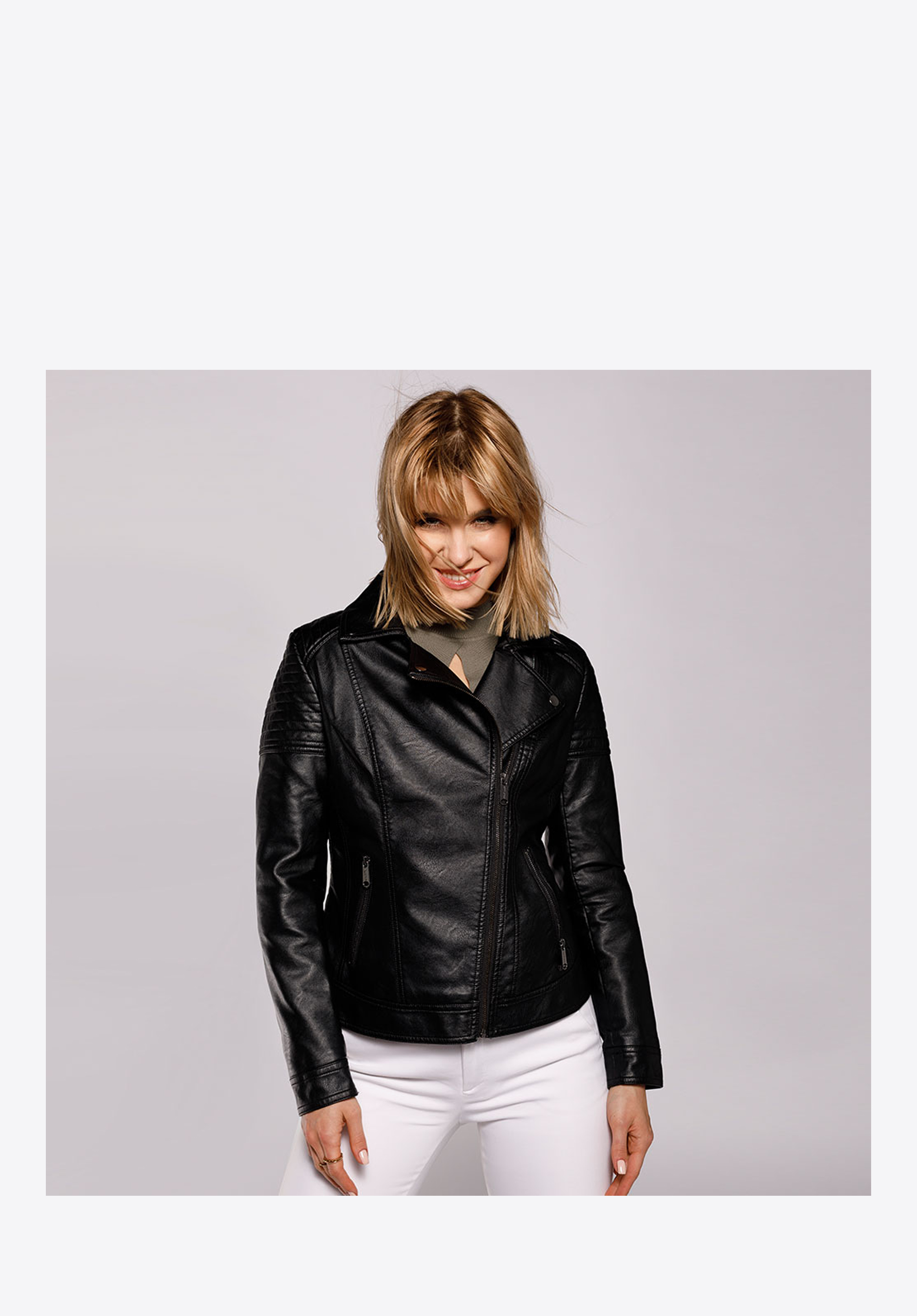 Női steppelt motoros dzseki, negru, 92-9P-101-1-XL, Fotografie 1