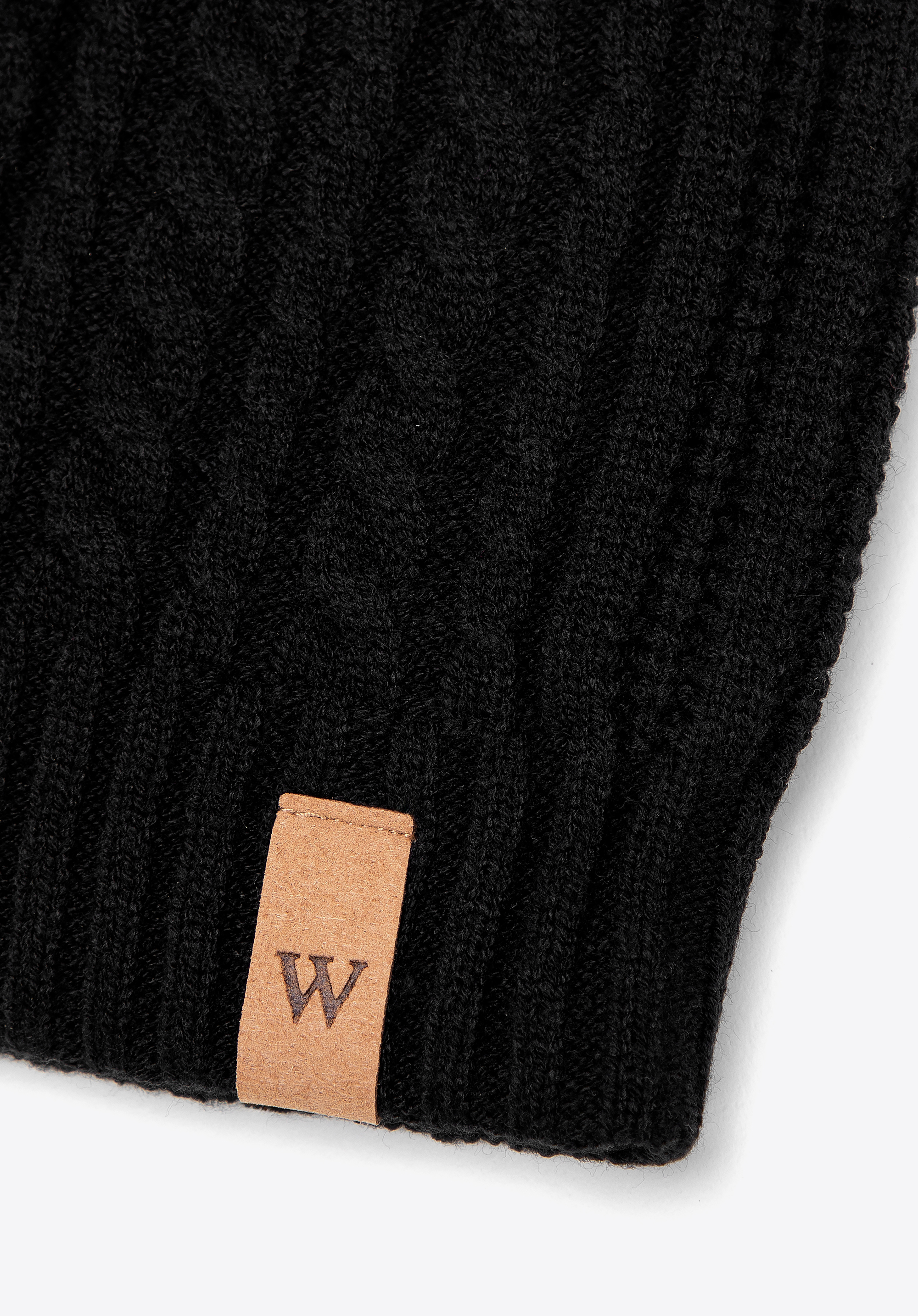 Pălărie bărbătească confecționată dintr-un amestec de viscoză, poliester și nailon, negru, 101-HF-010-1, Fotografie 1