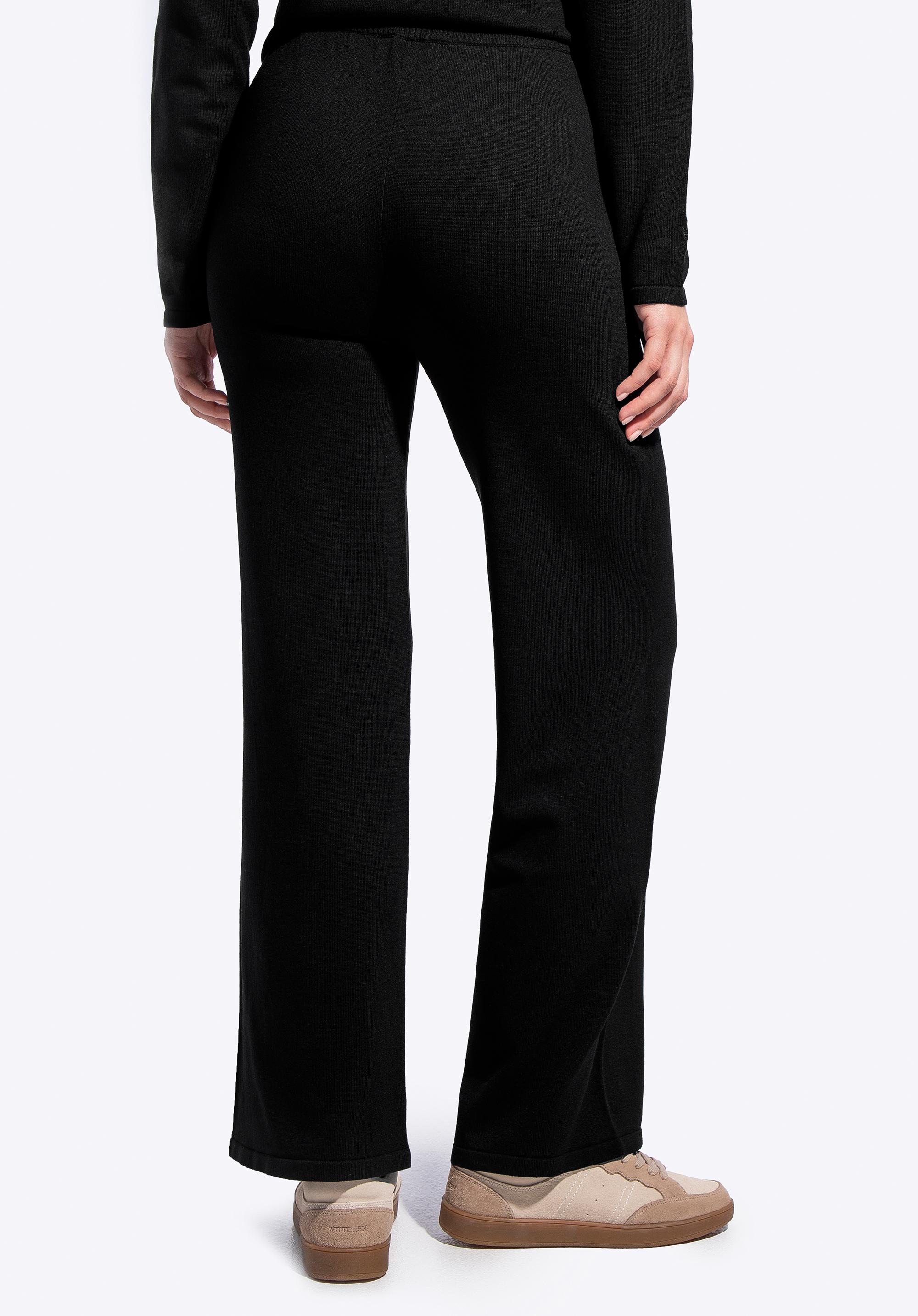 Pantaloni de damă din amestec de viscoză și nailon, negru, 29-99-007-1-S, Fotografie 1