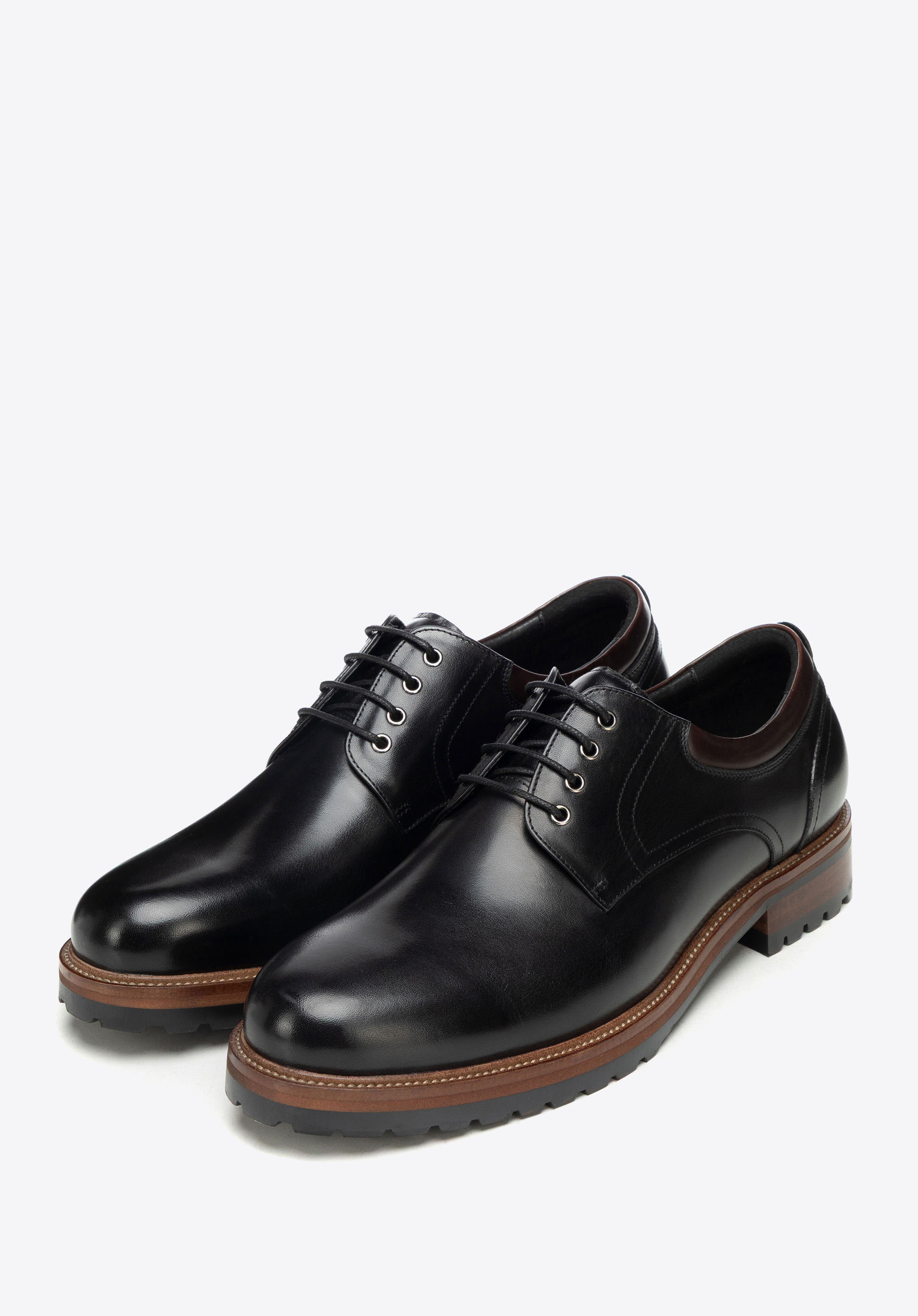 Pantofi bărbătești cu talpă din piele, negru, 101-M-519-1-41, Fotografie 1