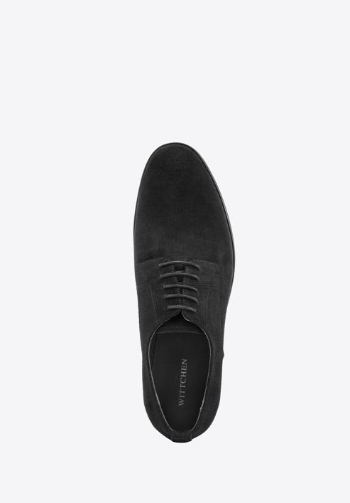 Pantofi bărbătești derby din piele întoarsă ștanțată, negru, 94-M-905-5-39, Fotografie 4