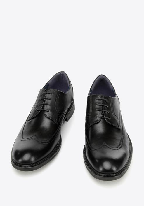 Pantofi bărbătești din piele cu cusături, negru, 94-M-514-1-43, Fotografie 2