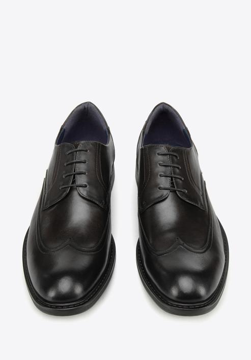 Pantofi bărbătești din piele cu cusături, negru, 94-M-514-1-41, Fotografie 3