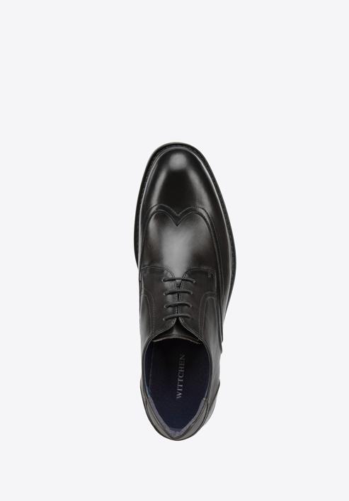 Pantofi bărbătești din piele cu cusături, negru, 94-M-514-1-40, Fotografie 4