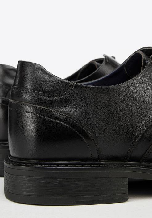 Pantofi bărbătești din piele cu cusături, negru, 94-M-514-1-42, Fotografie 9