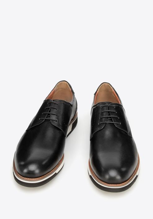 Pantofi bărbătești din piele cu talpă sport, negru, 94-M-512-5-42, Fotografie 2