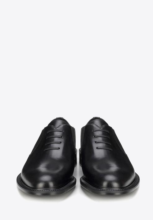 Pantofi bărbătești Oxford din piele, slip-on, negru, BM-B-590-1-39, Fotografie 3