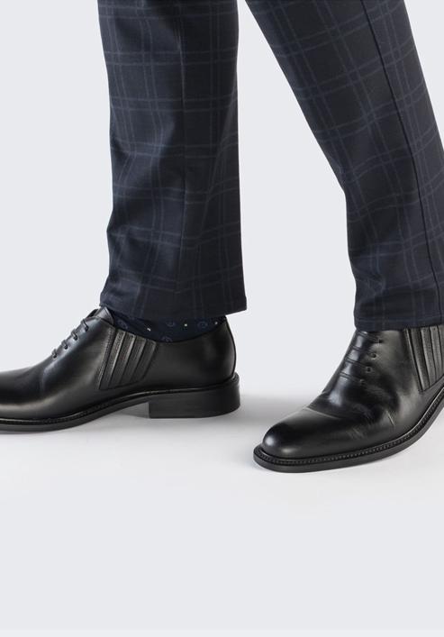 Pantofi bărbătești Oxford din piele, slip-on, negru, BM-B-590-1-39, Fotografie 7