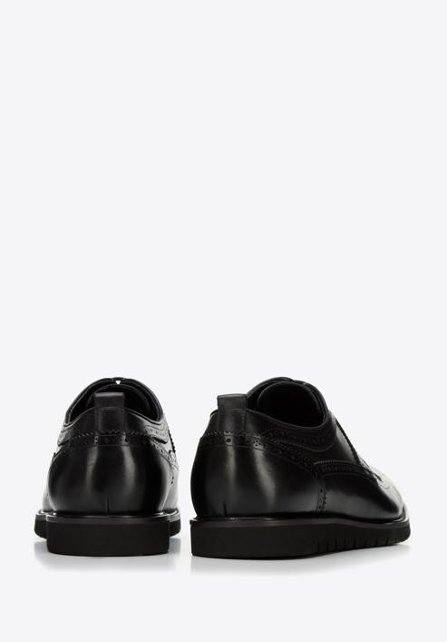 Pantofi barbați Brogue din piele cu talpă ușoară, negru, 96-M-501-5-40, Fotografie 4