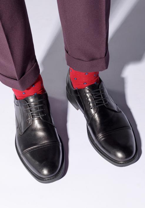 Pantofi bărbați Derby clasic din piele, negru, 95-M-503-1-40, Fotografie 15