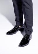 Pantofi bărbați Derby clasic pentru din piele lăcuită, negru, 96-M-502-N-44, Fotografie 15