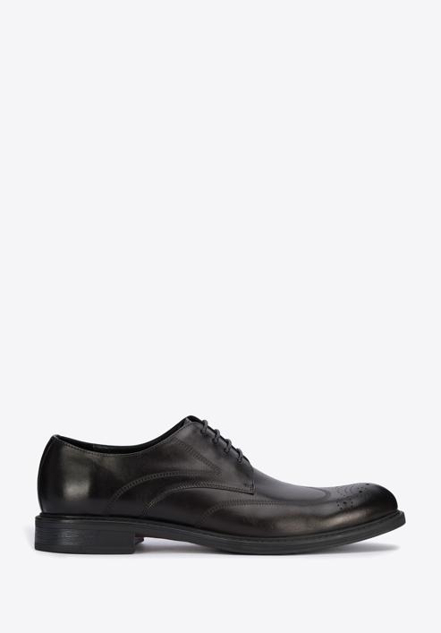 Pantofi bărbați Derby din piele cu cusătură plată, negru, 95-M-506-3-40, Fotografie 1