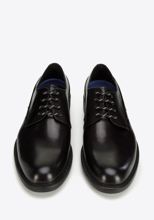 Pantofi barbați Derby din piele cu talpă groasă, negru, 96-M-500-1-39, Fotografie 2