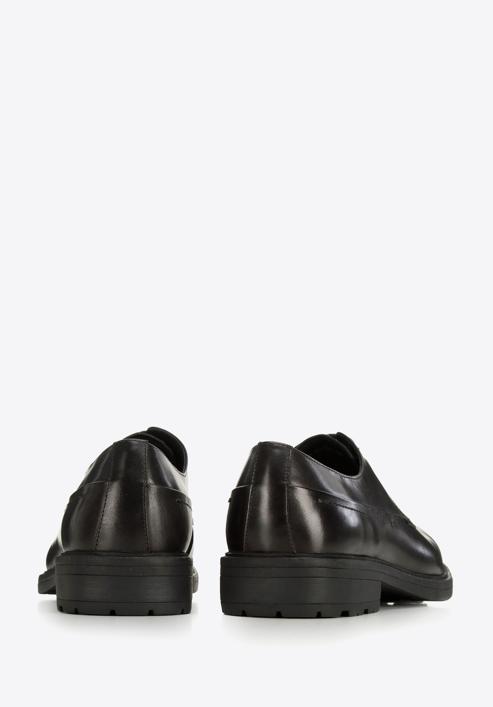 Pantofi barbați Derby din piele cu talpă groasă, negru, 96-M-500-4-39, Fotografie 5
