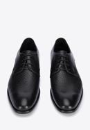 Pantofi bărbați Derby din piele împletită în partea din față, negru, 95-M-505-1-40, Fotografie 3