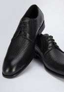 Pantofi bărbați Derby din piele împletită în partea din față, negru, 95-M-505-1-40, Fotografie 8