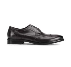 Pantofi barbati din piele cu cusaturi, negru, 93-M-512-1-44, Fotografie 1