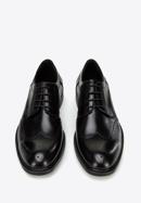 Pantofi bărbați din piele cu perforații, negru, 96-M-506-1-43, Fotografie 2