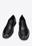 Pantofi bărbați Oxford din piele cu găuri pe talpă ușoară, negru, 95-M-507-1-40, Fotografie 2