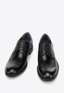 Pantofi bărbătești din piele cu cusături, negru, 94-M-514-5-41, Fotografie 2