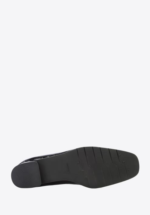 Pantofi clasici din piele întoarsă cu cataramă geometrică, negru, 97-D-109-1-36, Fotografie 6
