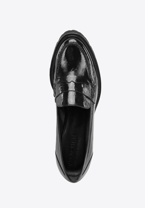 Pantofi cu platformă din piele întoarsă, negru, 96-D-105-N-41, Fotografie 4