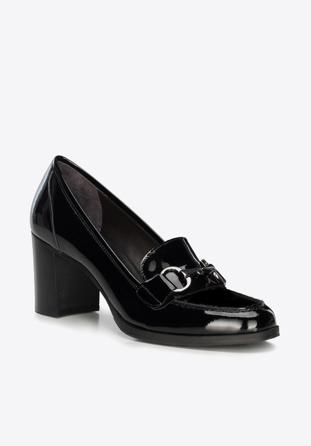 Pantofi cu toc, bot rotund, negru, 91-D-104-1-37_5, Fotografie 1