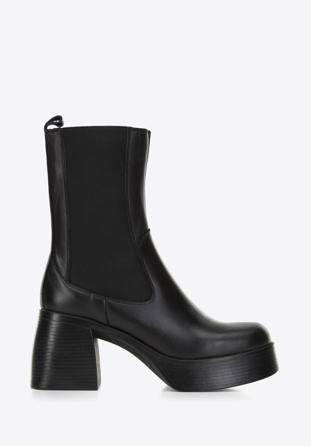 Pantofi cu toc stiletto din piele pentru femei, negru, 97-D-300-1-41, Fotografie 1