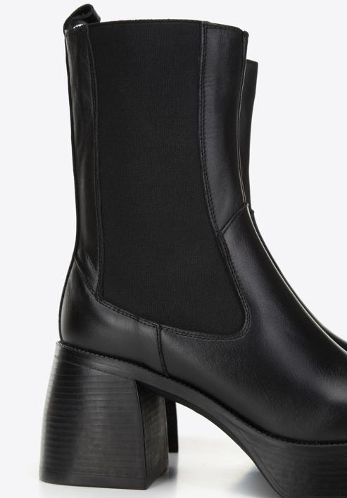 Pantofi cu toc stiletto din piele pentru femei, negru, 97-D-300-1-36, Fotografie 7