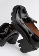 Pantofi damă lacuiți pe platformă cu bandă de rulare, negru, 95-D-519-3-40, Fotografie 7