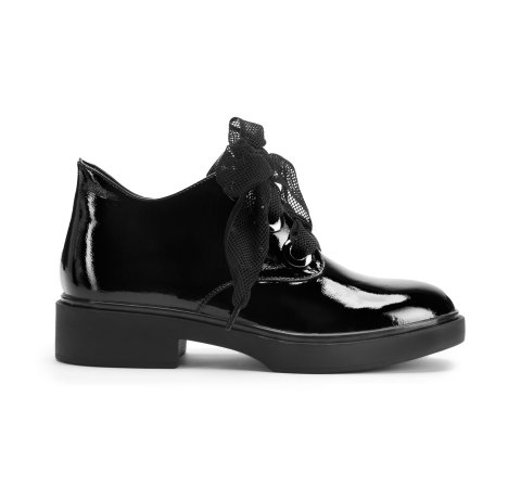 Pantofi de damă din piele lacuită cu panglică, negru, 93-D-956-1-36, Fotografie 1