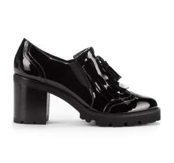 Pantofi de damă din piele întoarsă cu elastice pentru femei, negru, 93-D-101-1-38, Fotografie 1