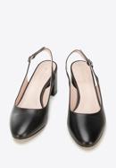 Pantofi de damă clasici din piele cu toc lat, negru, 94-D-956-P-39, Fotografie 2